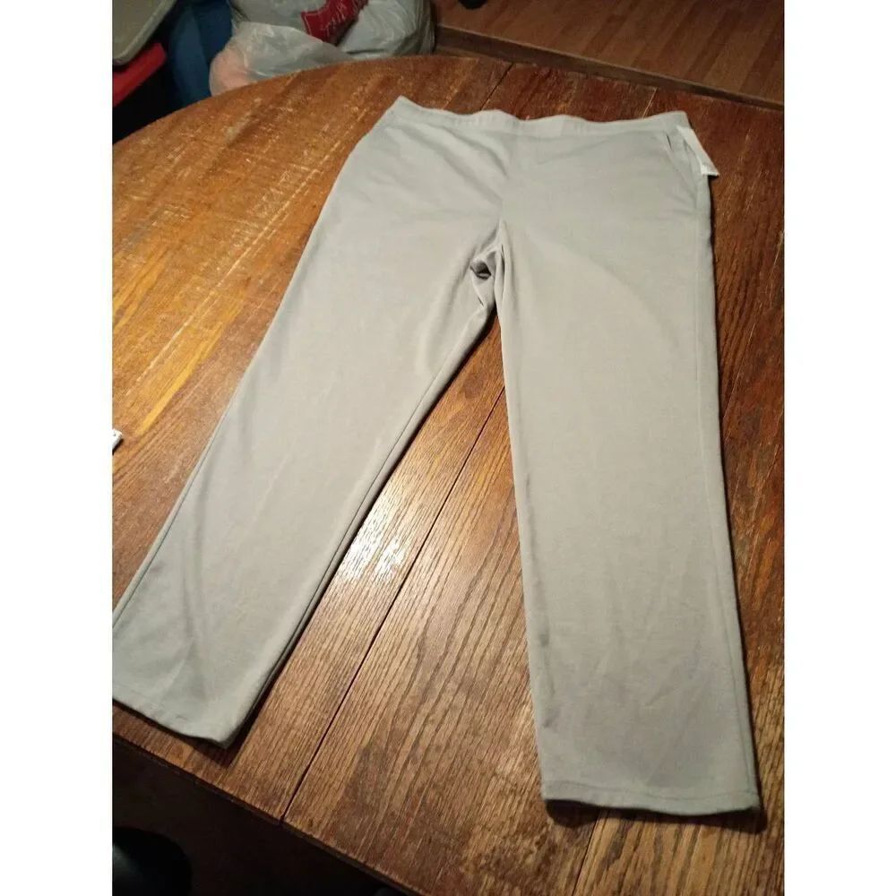 New XL Southern Lady Steel Active Pants Grey Elastic Waist Slip On Casual Pants